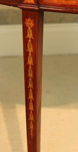 A Quality Late Victorian Mahogany Inlaid Demi-lune Card Table.