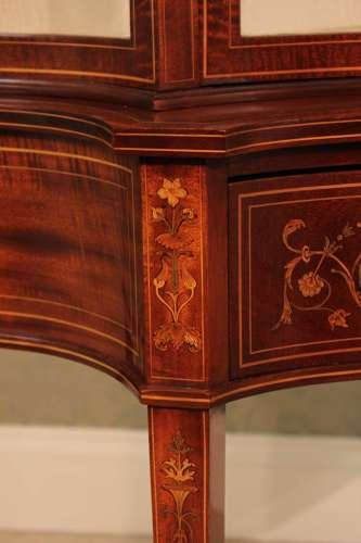 A Quality Late 19th Century Serpentine Display Cabinet