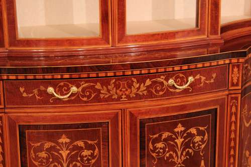 A Fine Late 19th Century Edwards & Roberts Serpentine Display Cabinet
