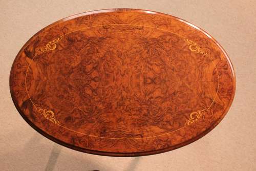 The Quality Victorian Burr-walnut Inlaid Baby Stretcher Table