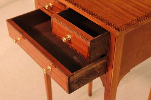 The Quality Edwardian Satinwood Inlaid Side Table.
