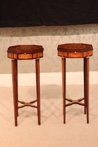 A Fine pair of inlaid Mahogany Victorian Kettle stands
