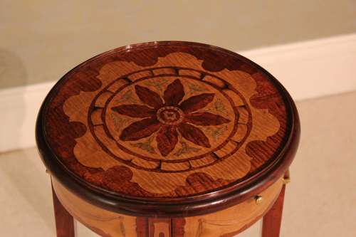 A Beautiful Inlaid Victorian Round Top Kettle Stand