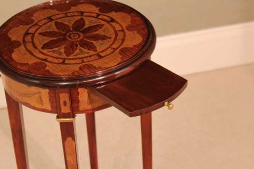 A Beautiful Inlaid Victorian Round Top Kettle Stand
