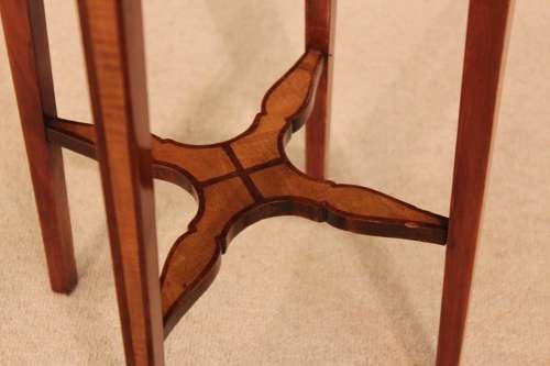 A Beautiful Inlaid Victorian Round Top Kettle Stand