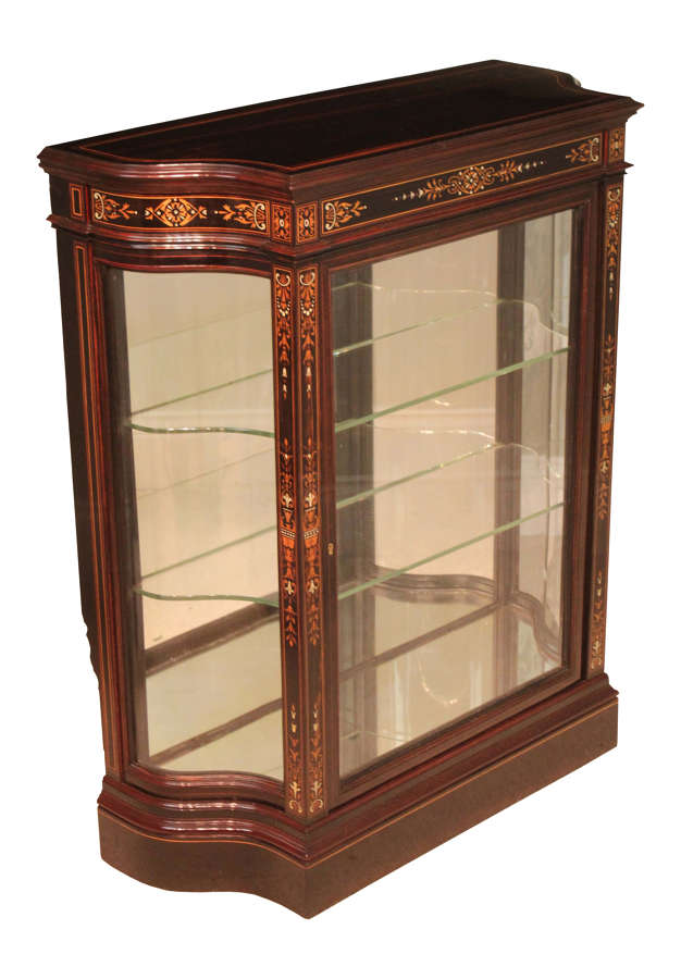 A Victorian Coromandel Aesthetical Serpentine ended Pier Cabinet