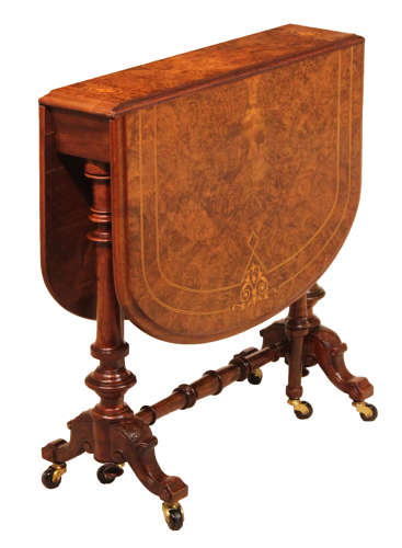 A Lovely Victorian Burr Walnut Baby Sutherland Table