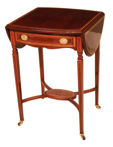 The Quality Edwardian Mahogany Inlaid Pembroke Table
