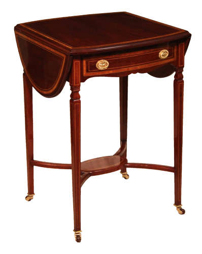 The Quality Edwardian Mahogany Inlaid Pembroke Table