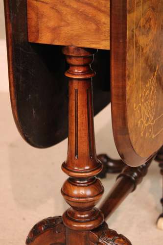 A Fine Quality Burr Walnut Inlaid Baby Sutherland Table.