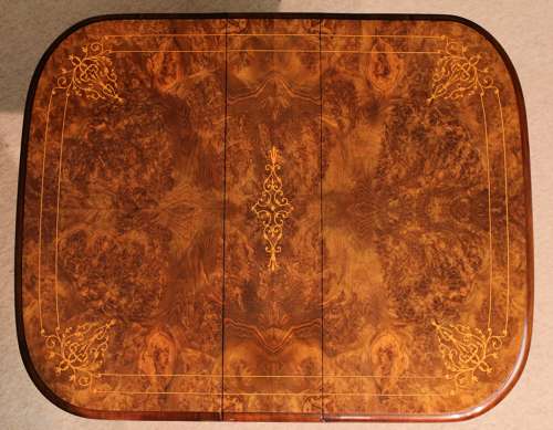 A Fine Quality Burr Walnut Inlaid Baby Sutherland Table.