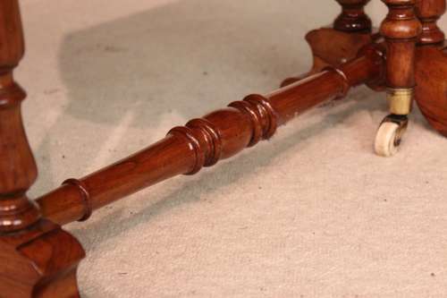 A Fine Quality Burr Walnut Inlaid Baby Sutherland D-Ended Table.