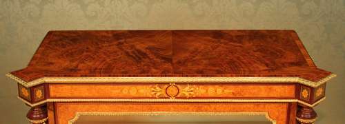 A Victorian Inlaid Burr-Walnut and Ormolu Mounted Pier Cabinet