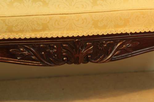 A mahogany Late Victorian Period stool by Edwards & Roberts of London.