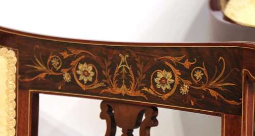 A Quality Pair of Late Victorian Mahogany Inlaid Tub Chairs