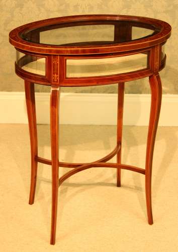 An Exceptional Edwardian Mahogany Inlaid Oval Bijouterie Table