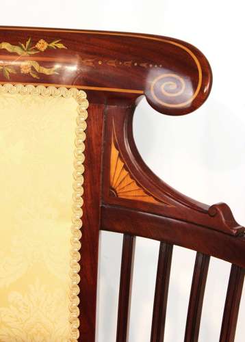 A Fine Quality Late Victorian Mahogany Inlaid Settee