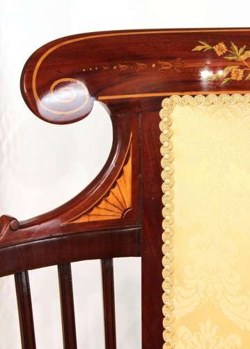 A Fine Quality Late Victorian Mahogany Inlaid Settee