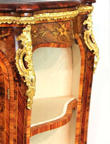 An Exhibition Quality Inlaid Victorian Burr Walnut and Ormolu Credenza
