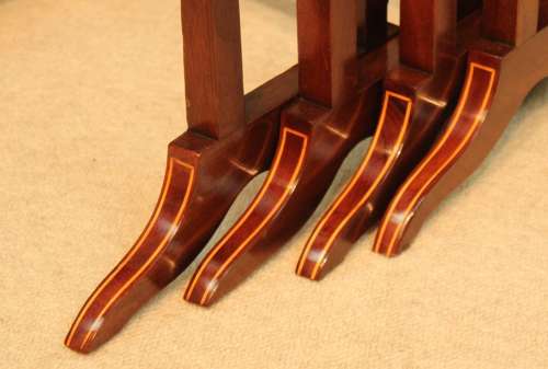 An Equisite Late Victorian Mahogany Inlaid Quartetto Nest of Tables