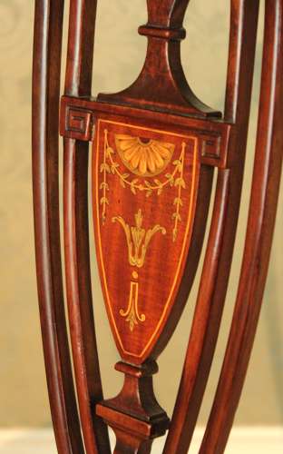 A Fine Late Victorian Mahogany Inlaid Shield Back Armchair