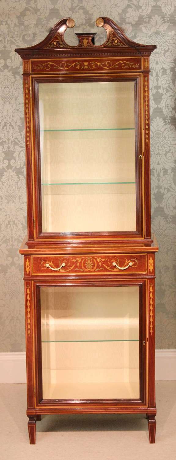 The Quality Late Victorian Mahogany Inlaid Display Cabinet