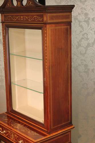 The Quality Late Victorian Mahogany Inlaid Display Cabinet