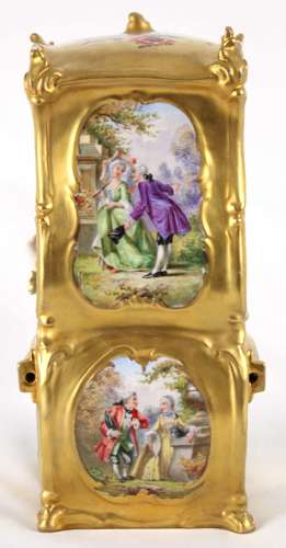 A Late 19th C. Continental Porcelain Sedan Chair Figure Group