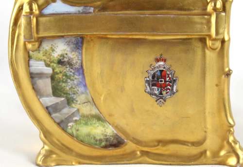 A Late 19th C. Continental Porcelain Sedan Chair Figure Group