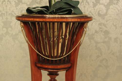 A Pair of Edwardian Mahogany Inlaid Jardinières