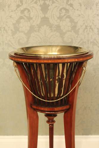 A Pair of Edwardian Mahogany Inlaid Jardinières