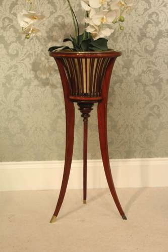 A Pair of Edwardian Mahogany Inlaid Jardinières