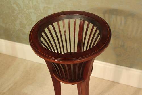 A Pair of Edwardian Mahogany Inlaid Jardinières