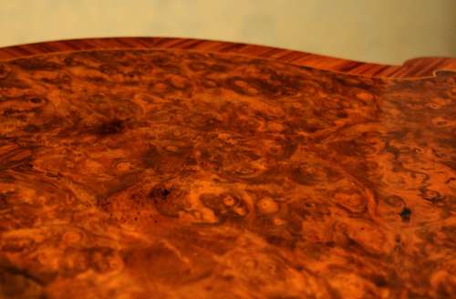 A Victorian Burr Walnut Inlaid and Ormolu Mounted Table