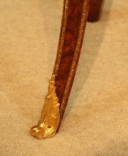 A Victorian Burr Walnut Inlaid and Ormolu Mounted Table