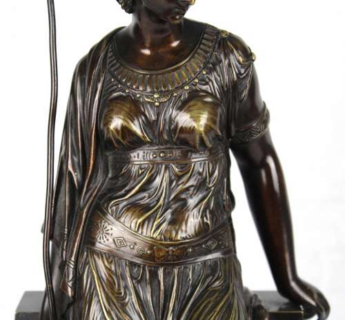 A 19th Century Egyptian style bronze maidens by Eutrope Bouret