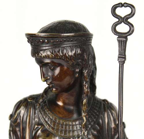 A 19th Century Egyptian style bronze maidens by Eutrope Bouret