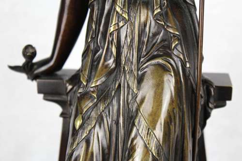 A 19th Century Egyptian style bronze maidens by Eutrope Bouret