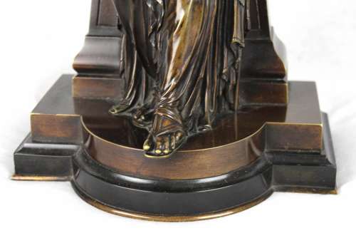 A 19th Century Egyptian style bronze maidens by Eutrope Bouret