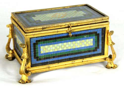 A Late 19th Century Italian Micro Mosaic and Ormolu box