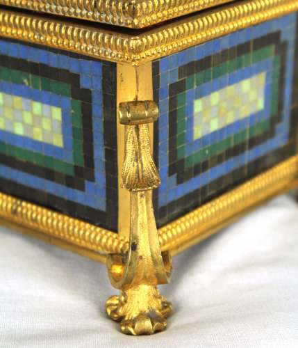 A Late 19th Century Italian Micro Mosaic and Ormolu box
