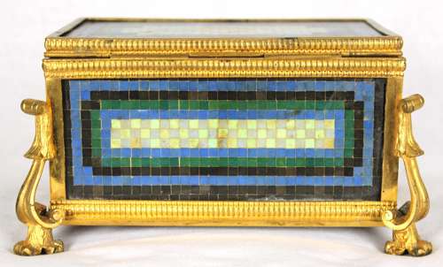 A Late 19th Century Italian Micro Mosaic and Ormolu box