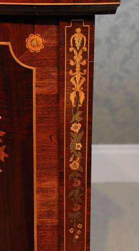 A Superb Late Victorian Mahogany Inlaid Serpentine Commode
