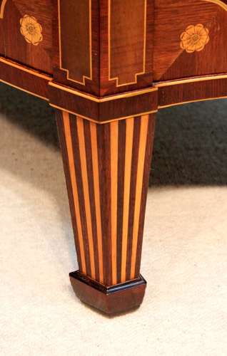 A Superb Late Victorian Mahogany Inlaid Serpentine Commode