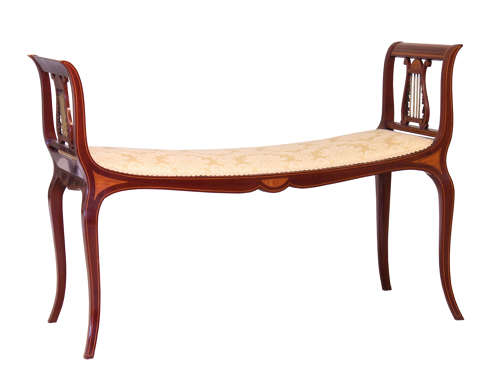 A Superb Edwardian Mahogany Inlaid Window Seat