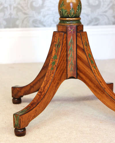 A Quality Pair of Edwardian Inlaid and Painted Satinwood Side Tables