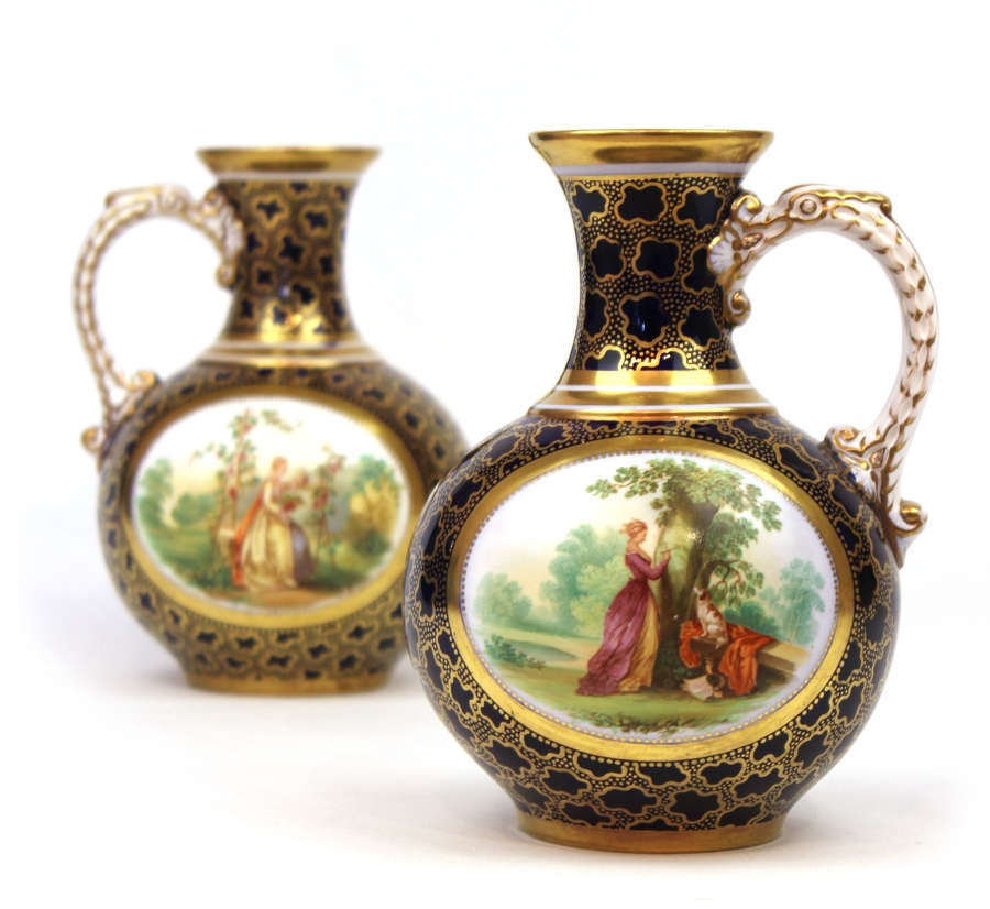 A fine pair of 18th century sevres bottle jugs