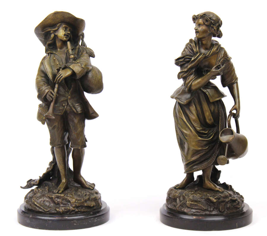 A Pair of 19th Century French Bronze Alpine Figures