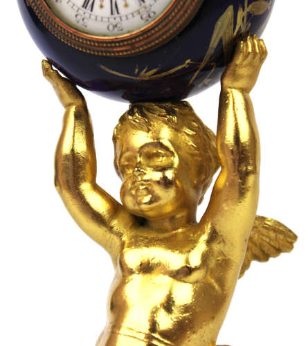 A 19th c. Cherub mantel clock