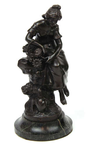 A Pair of 19th Century French Bronzes of Botteleur & Fontaine Fleurie